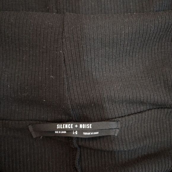 Silence + Noise black Off-The-Shoulder rib knit A-line Maxi Dress size L, NWOT - Picture 3 of 10